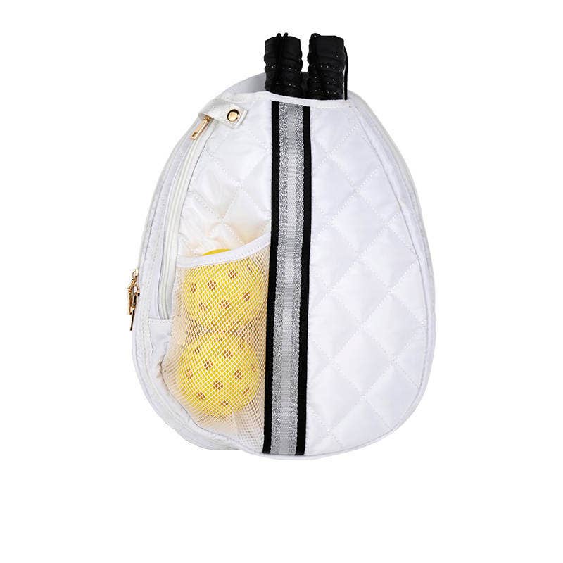 Lemonbella Quilted Pickleball Bag | Courtly White