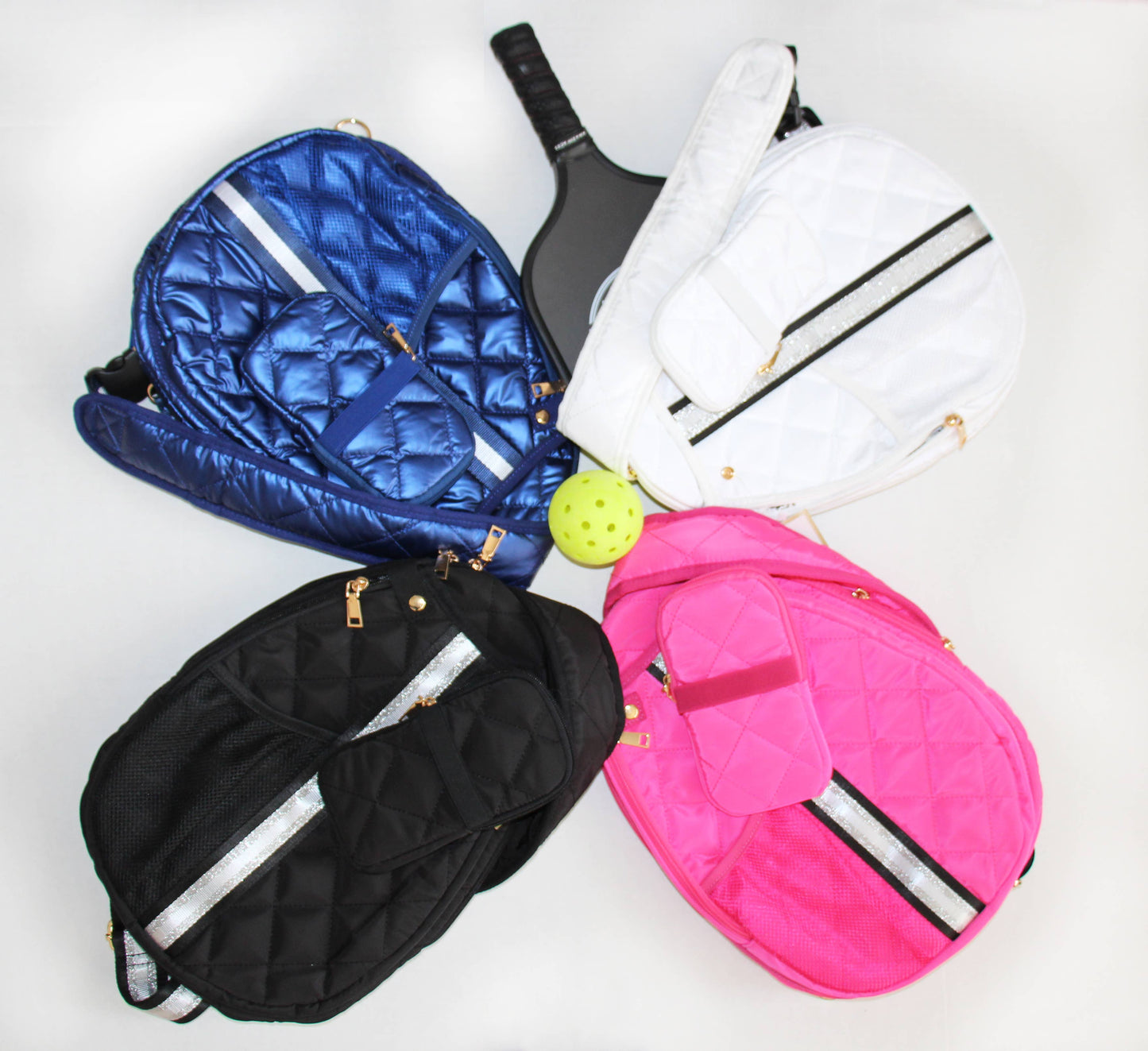 Lemonbella Quilted Pickleball Bag | Courtly White