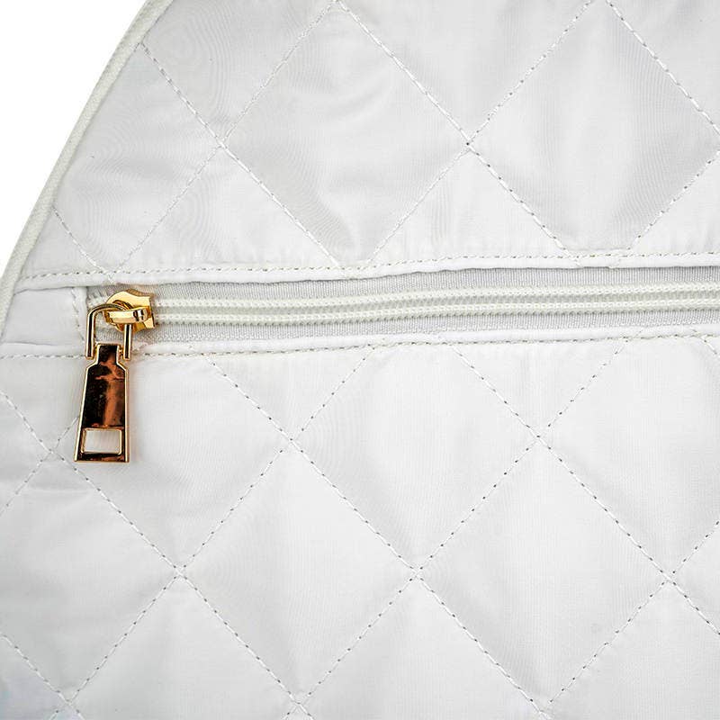 Lemonbella Quilted Pickleball Bag | Courtly White