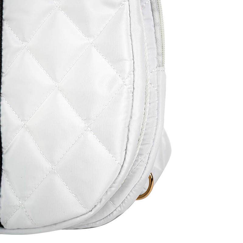 Lemonbella Quilted Pickleball Bag | Courtly White