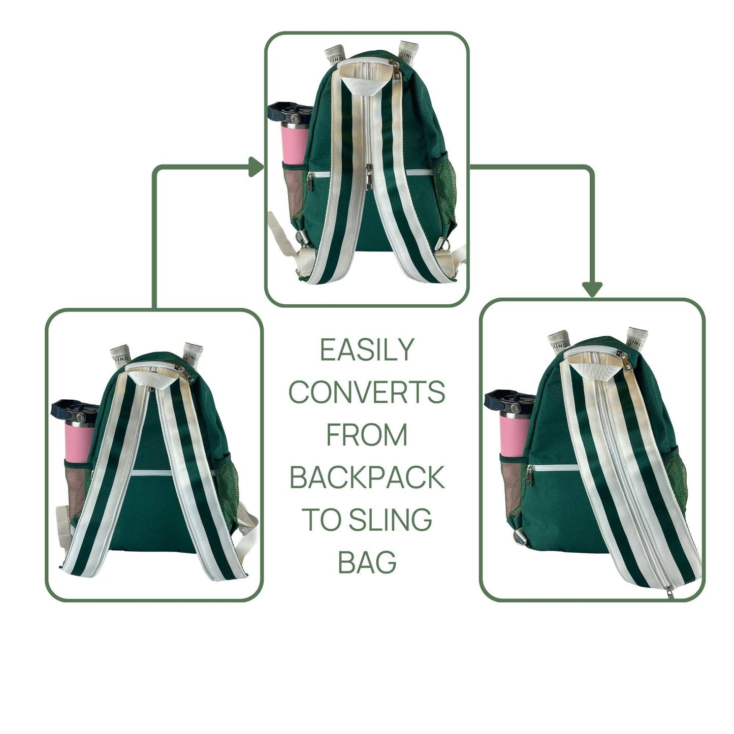 The Teddi Pickleball Backpack | Green & White