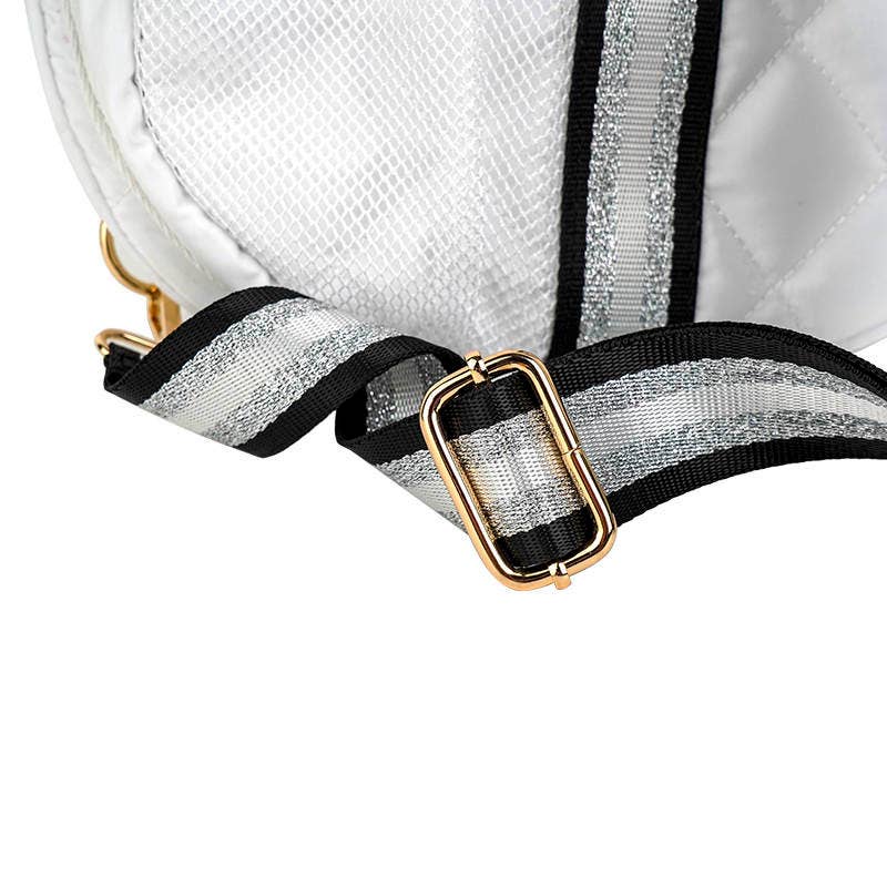 Lemonbella Quilted Pickleball Bag | Courtly White