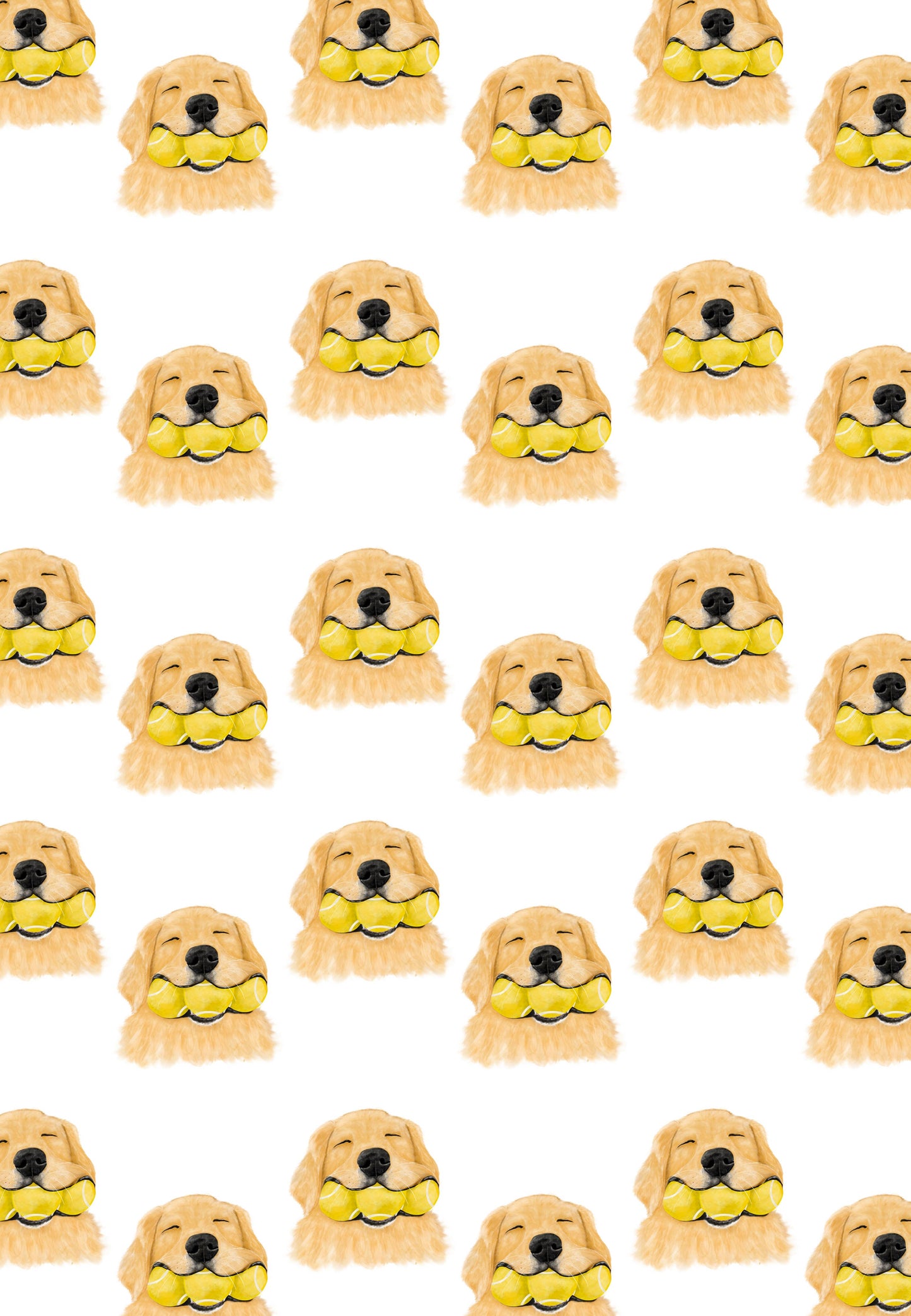 Golden Retriever Tennis Ball Wrapping Paper: Single Sheets