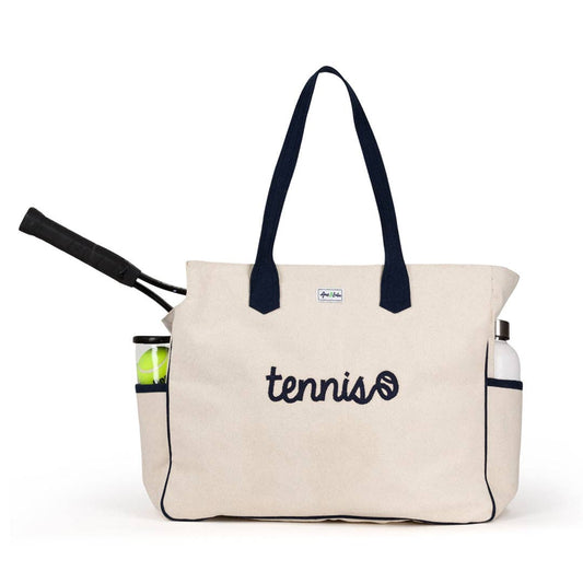 Love All Court Bag: Tennis Stitched Natural & Navy by Ame & Lulu