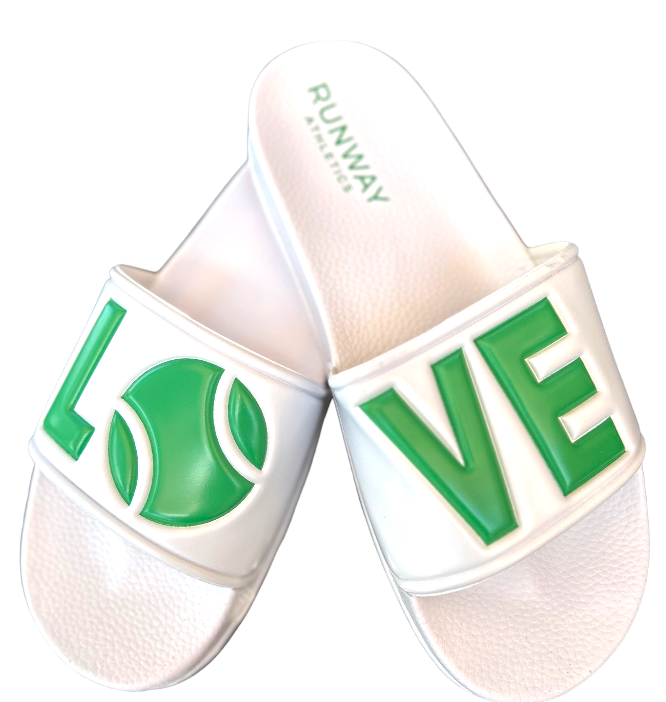 LOVE Tennis Slides - After Tennis Slides White & Green