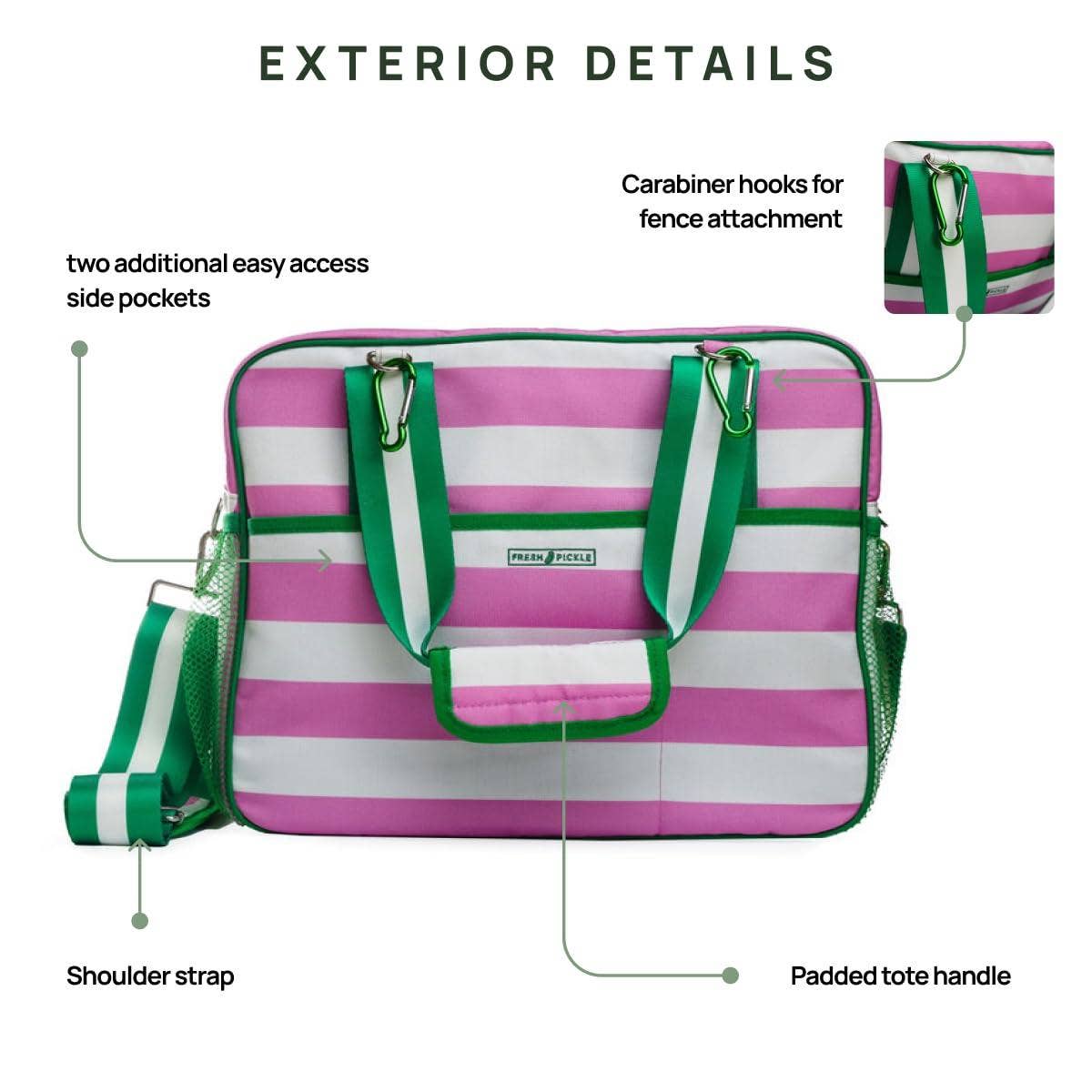 Lola Pickleball Tote | Pink & White