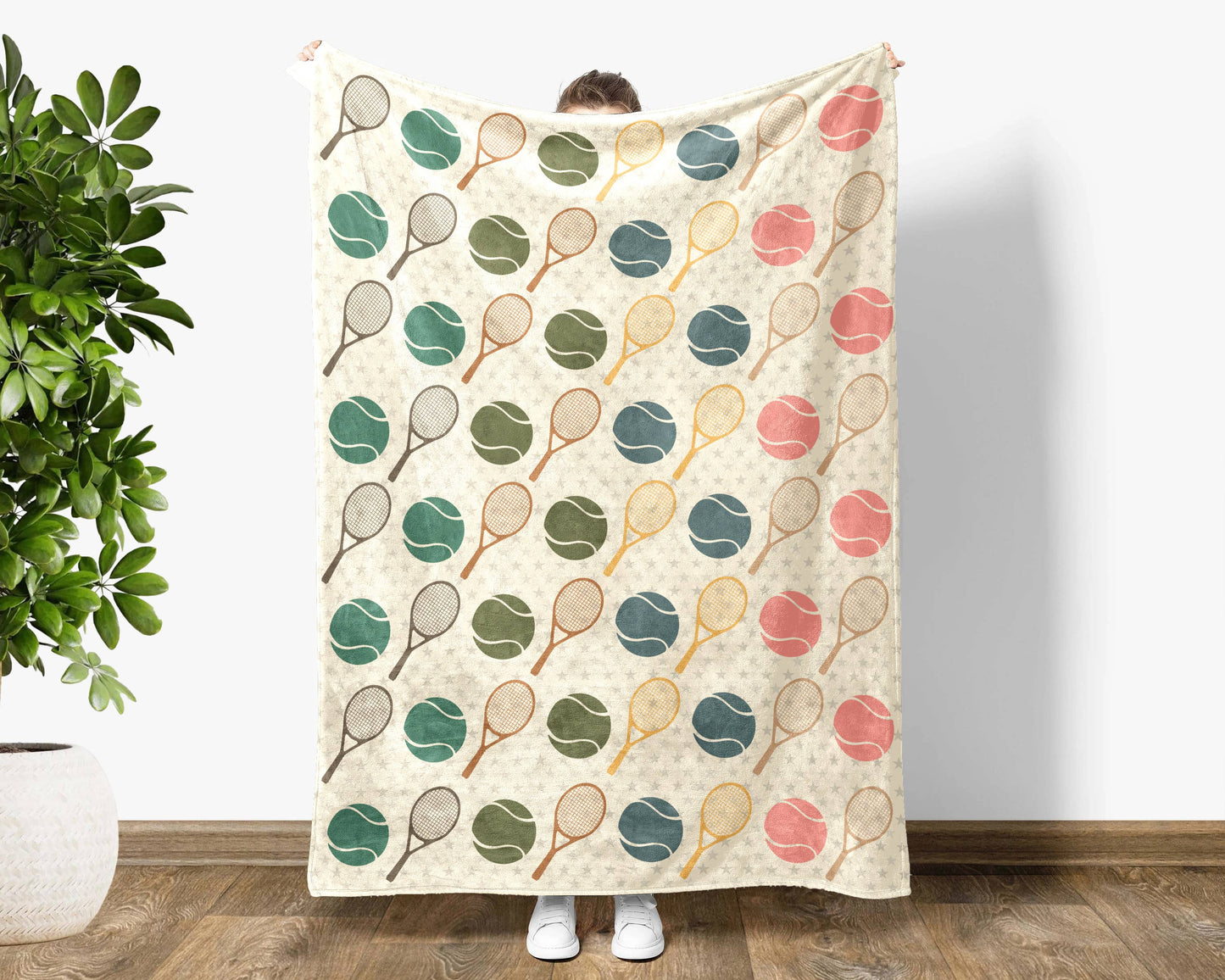 Retro Racket Velveteen Blanket | 60" × 80"
