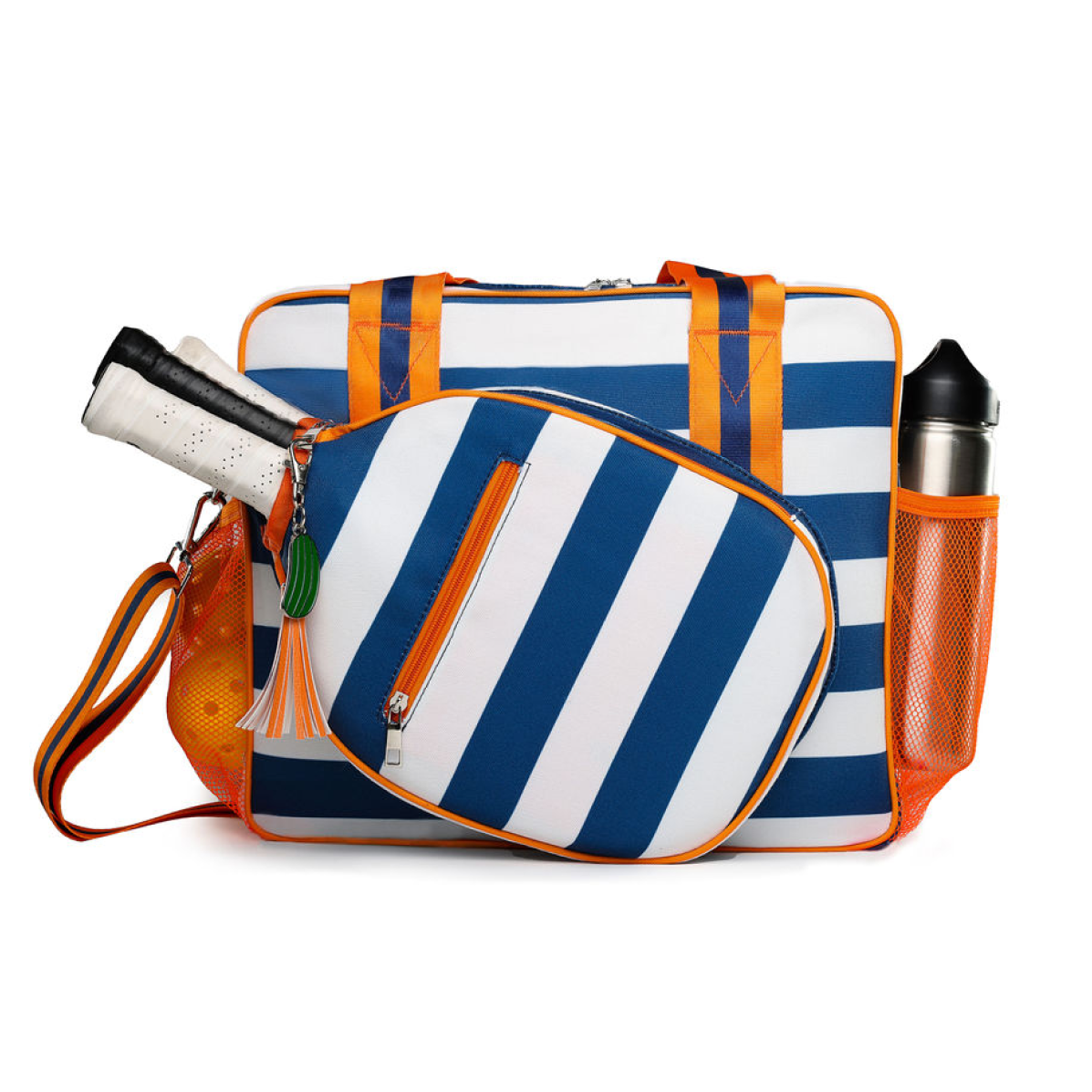 Lola Pickleball Tote Bag | Navy Stripe