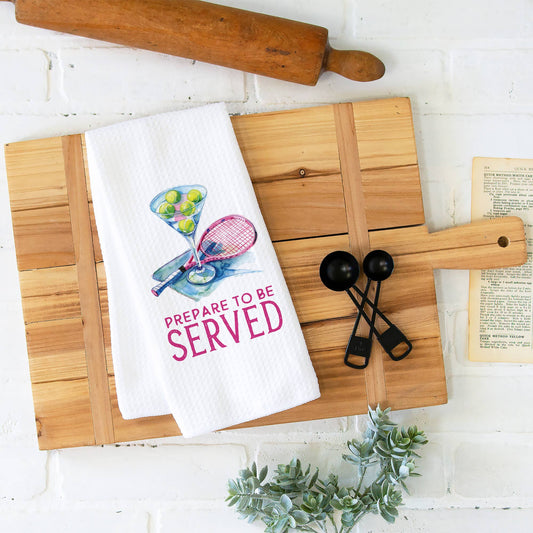 Prepare to Be Served Waffle Weave Towel