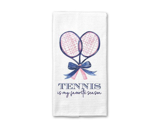 Tennis Favorite Season Waffle Towel