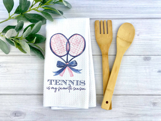 Tennis Favorite Season Waffle Towel