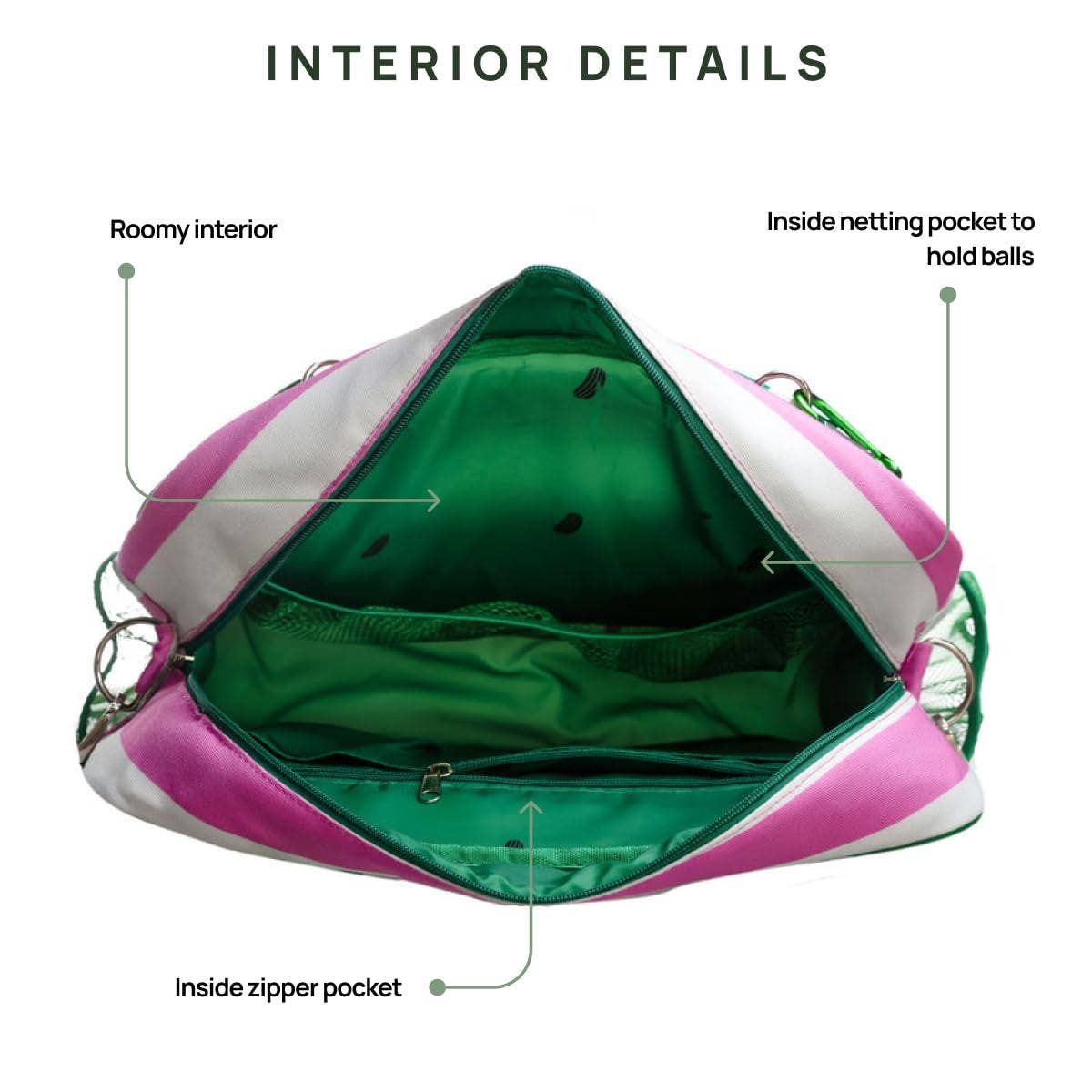 Lola Pickleball Tote | Pink & White