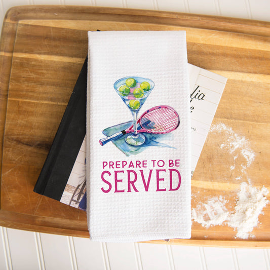 Prepare to Be Served Waffle Weave Towel