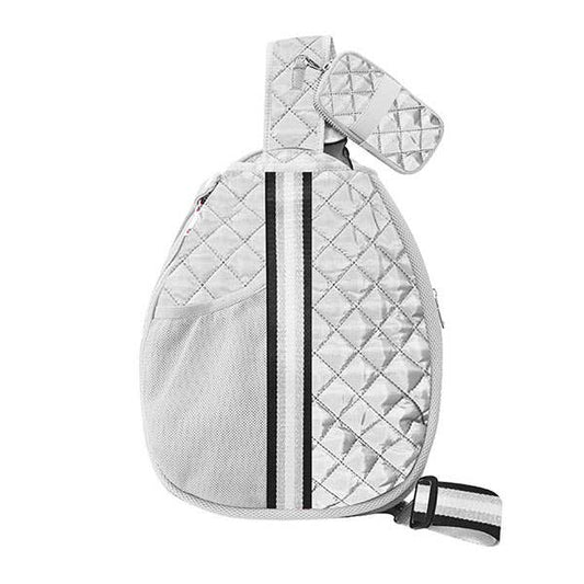 Lemonbella Quilted Pickleball Bag | Courtly White