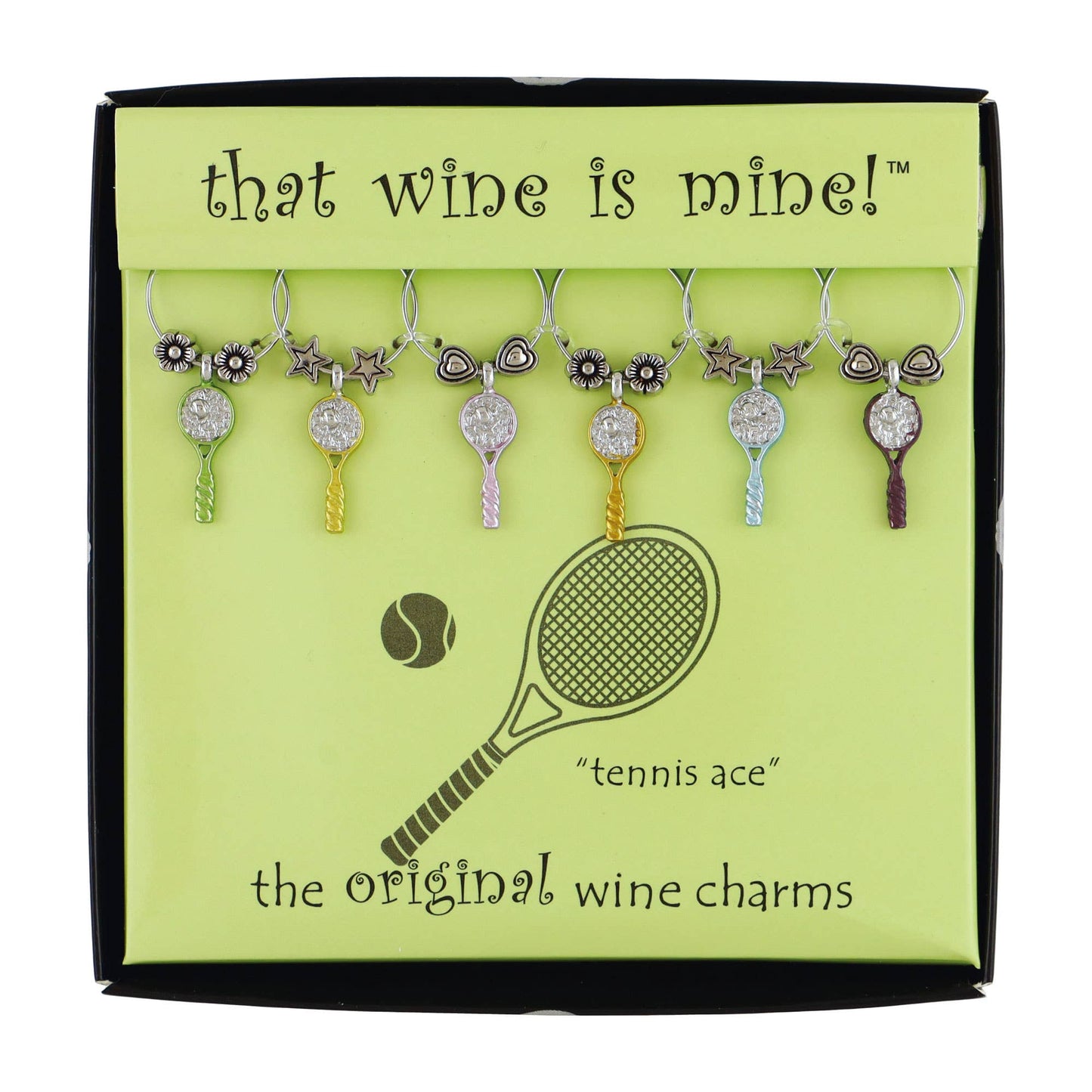 Tennis Lover Wine Charms – Set of 6
