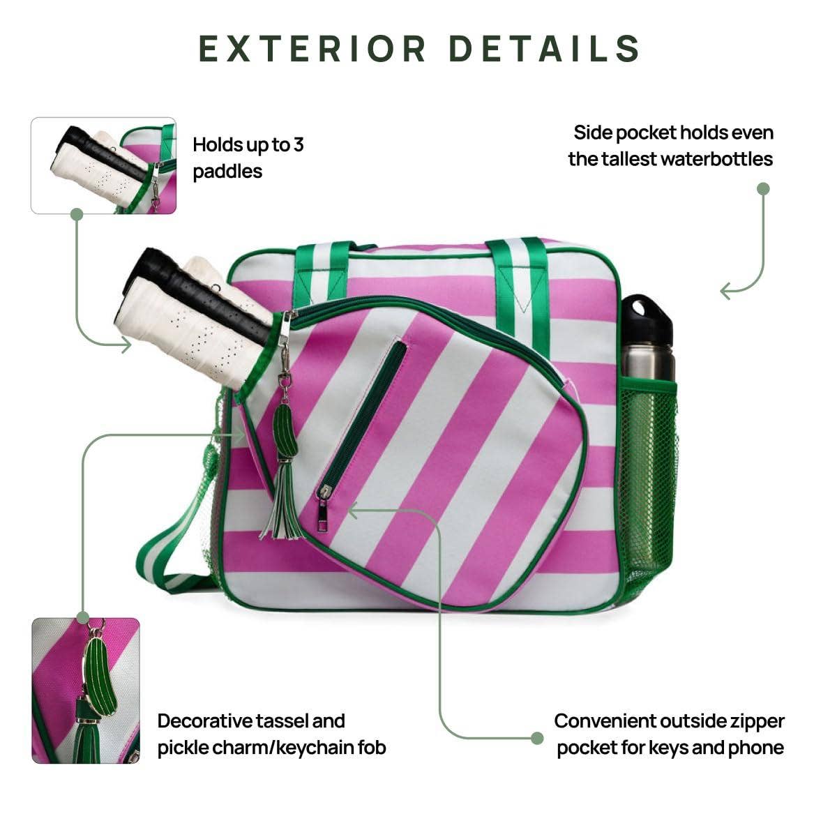 Lola Pickleball Tote | Pink & White