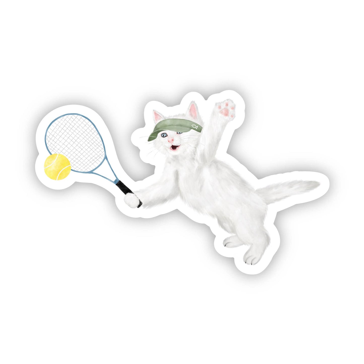 Tennis Cat Die-Cut Sticker