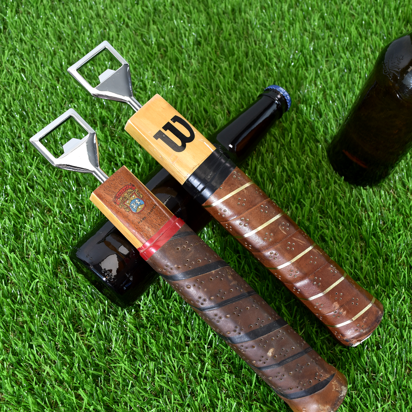 Antique Wooden Tennis Racket Beer Bottle Opener