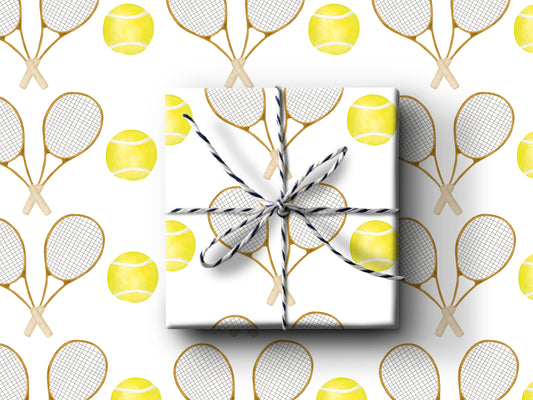 Tennis Wrapping Paper: Single Sheets