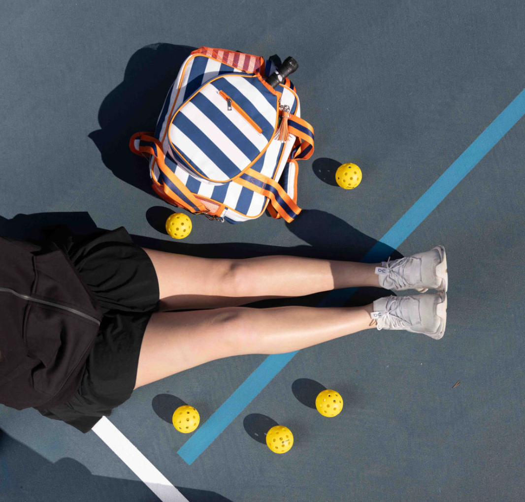 Lola Pickleball Tote Bag | Navy Stripe